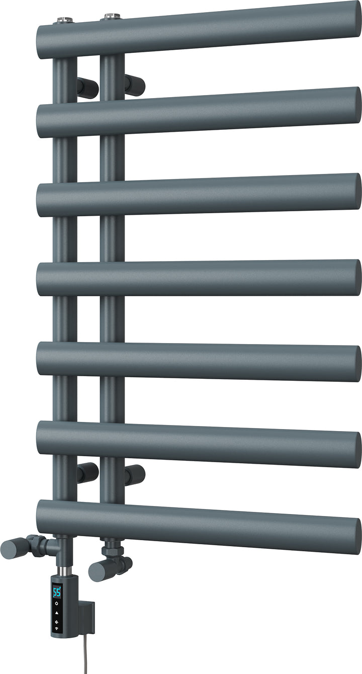 Elyan - Anthracite Dual Fuel Towel Rail H766mm x W500mm Thermostatic WIFI