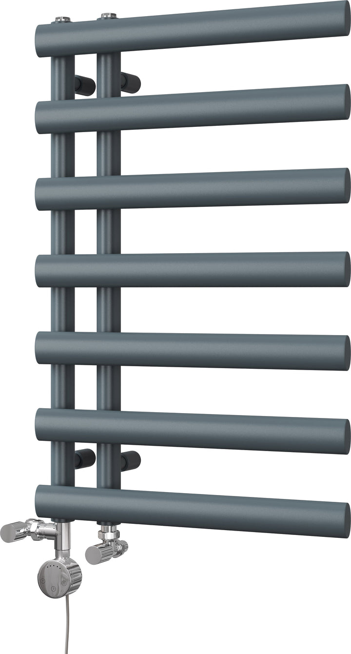 Elyan - Anthracite Dual Fuel Towel Rail H766mm x W500mm Thermostatic