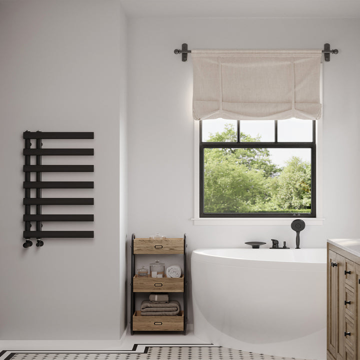 Elyan - Black Towel Radiator - H766mm x W500mm