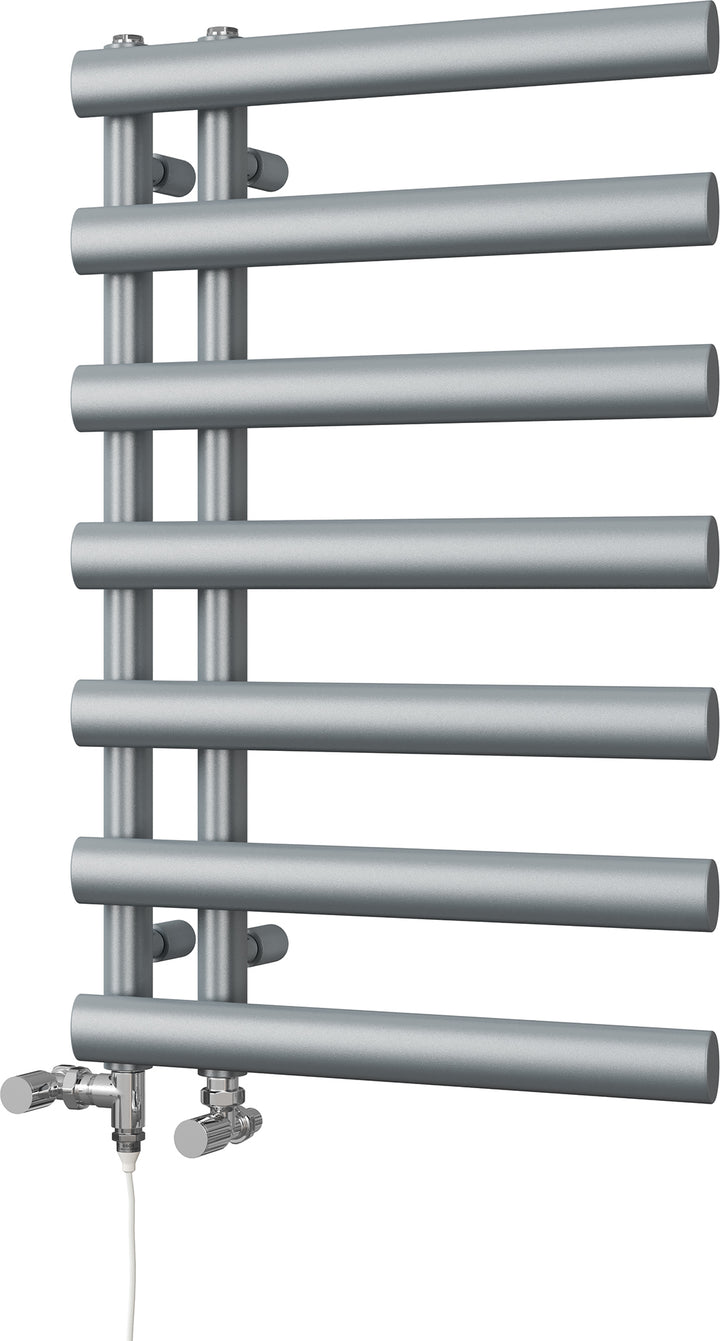 Elyan - Silver Dual Fuel Towel Rail H766mm x W500mm Standard