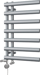 Elyan - Silver Dual Fuel Towel Rail H766mm x W500mm Thermostatic
