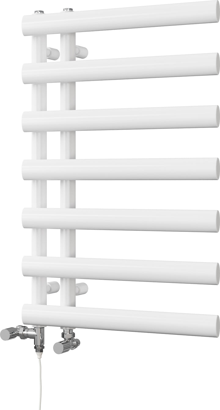 Elyan - White Dual Fuel Towel Rail H766mm x W500mm Standard