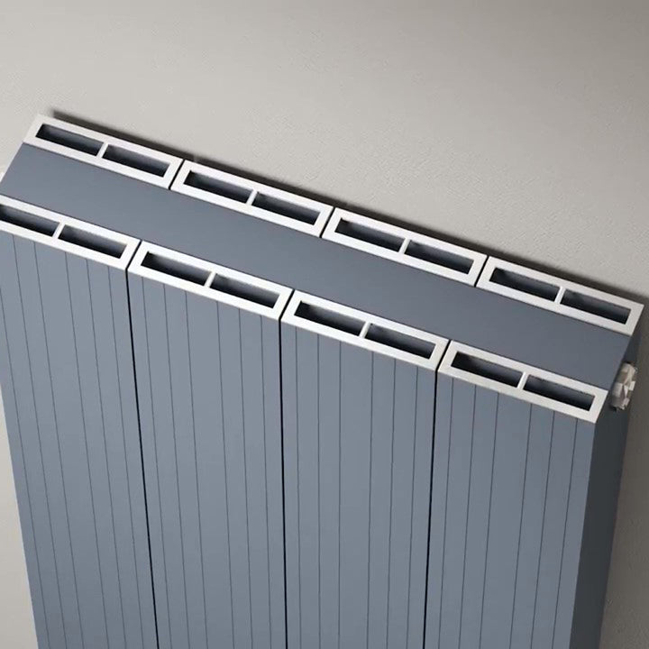 Thetford - Anthracite Horizontal Electric Radiator Double Panel H600mm x W748mm Grooved 600w Thermostatic WIFI
