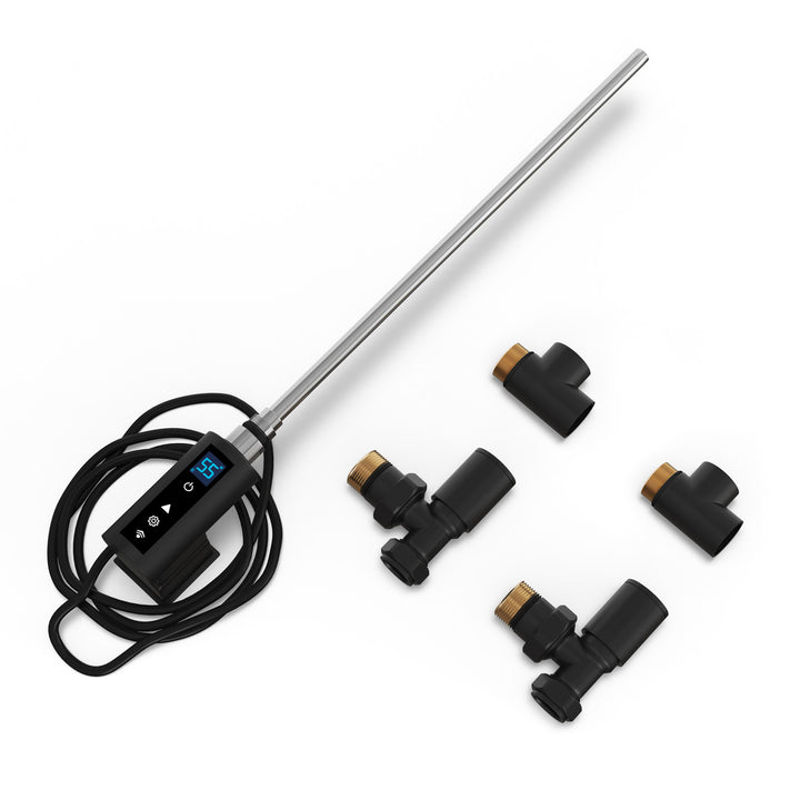 INOW - Dual Fuel Towel Rail Kit 300w Thermostatic WIFI Black