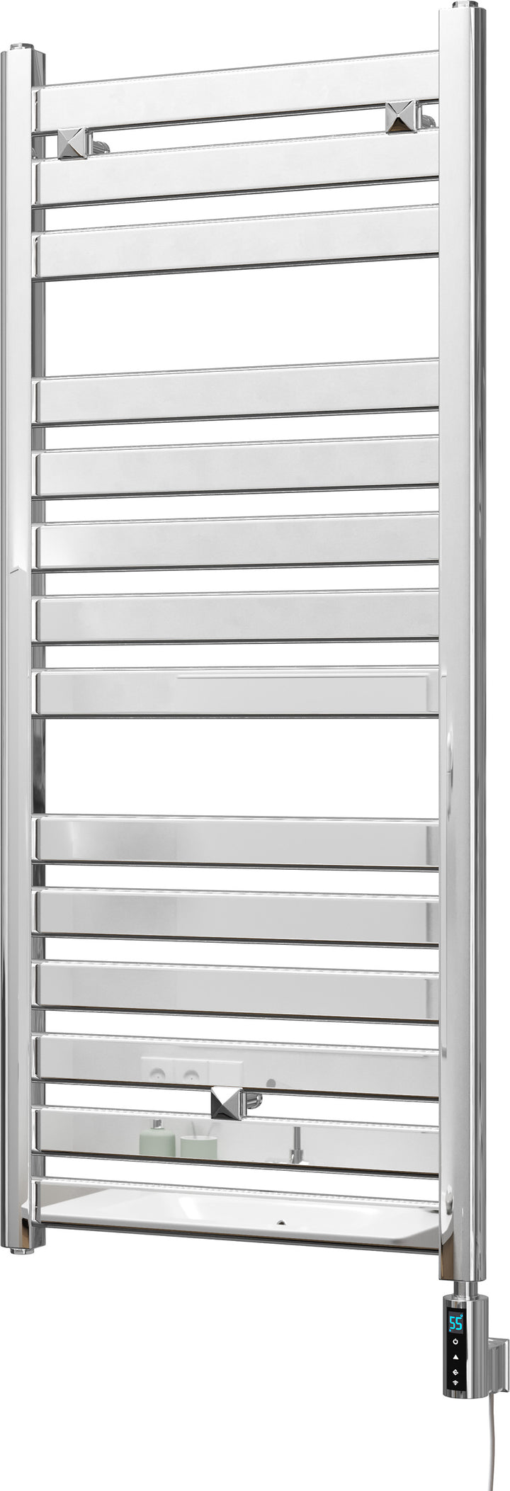 Capri - Chrome Electric Towel Rail H1147mm x W500mm Straight 300w Thermostatic WIFI