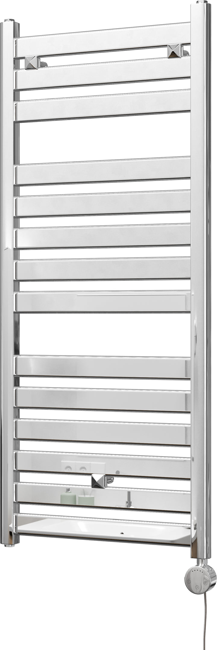 Capri - Chrome Electric Towel Rail H1147mm x W500mm Straight 300w Thermostatic