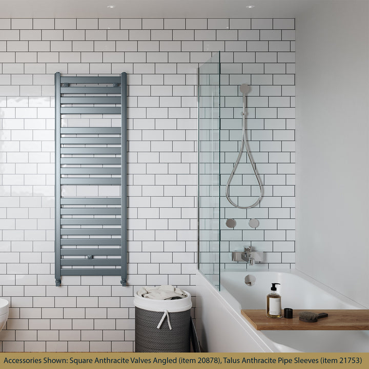 Capri - Anthracite Towel Radiator - H1420mm x W500mm - Straight