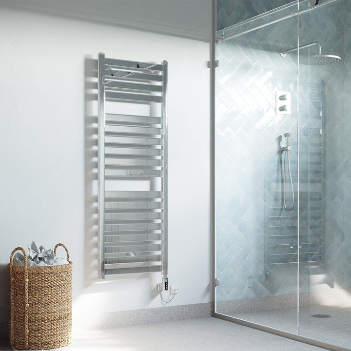 Capri - Chrome Electric Towel Rail H1420mm x W500mm Straight 300w Thermostatic WIFI