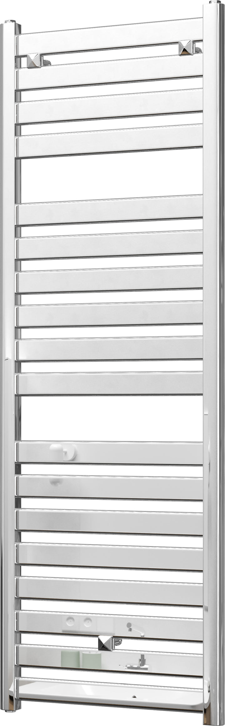 Capri - Chrome Towel Radiator - H1420mm x W500mm - Straight