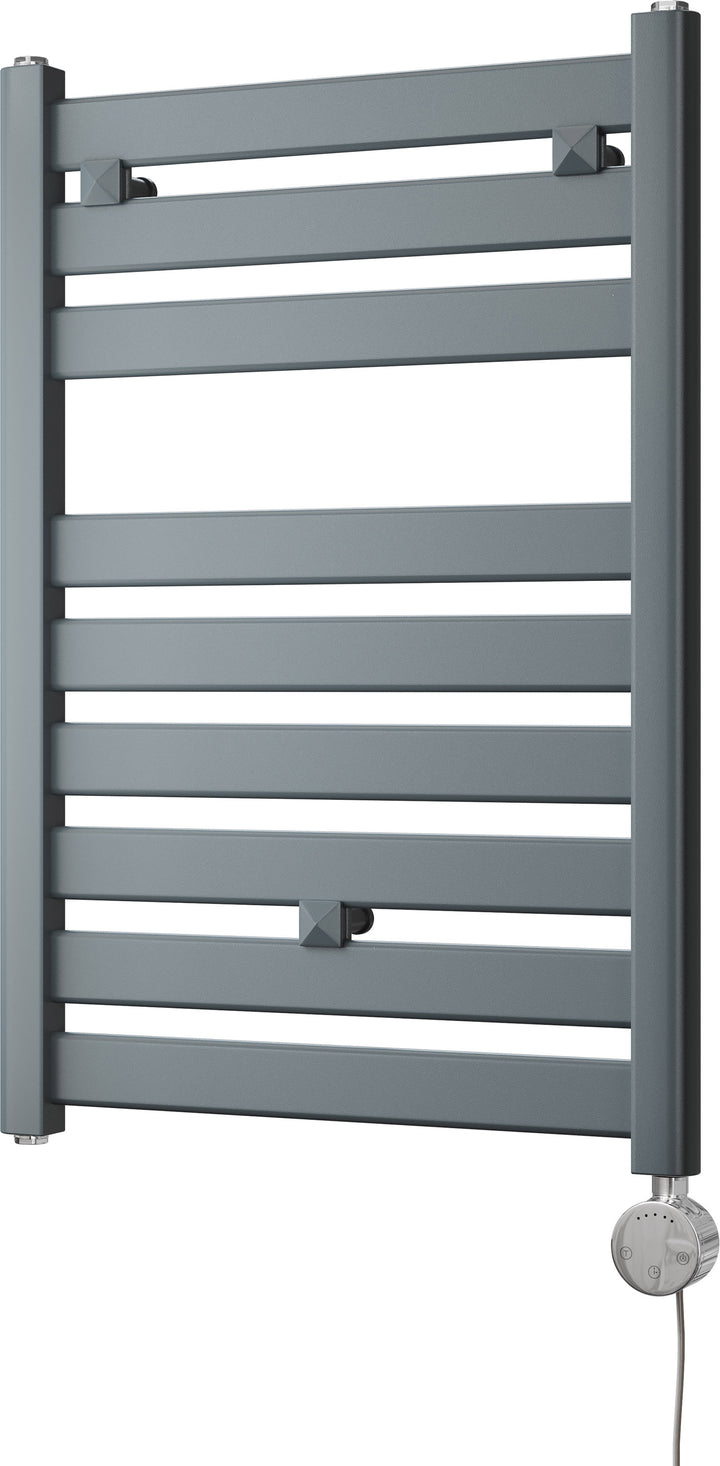 Capri - Anthracite Electric Towel Rail H719mm x W500mm Straight 300w Thermostatic