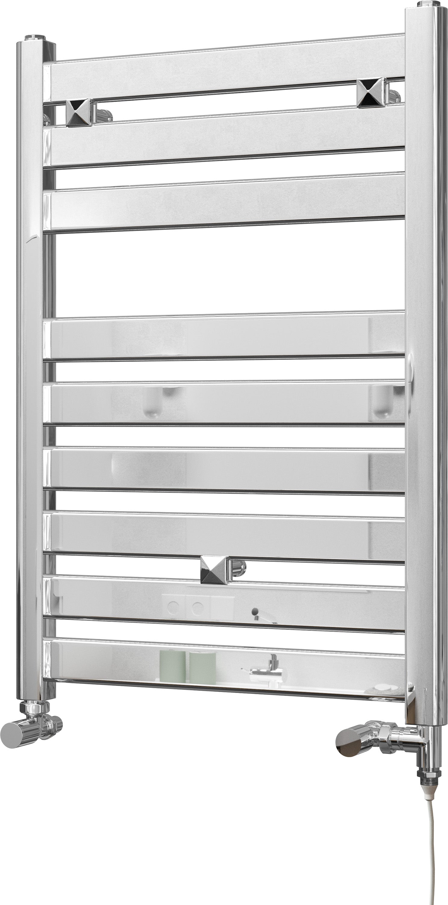 Capri - Chrome Dual Fuel Towel Rail H719mm x W500mm Standard - Straight