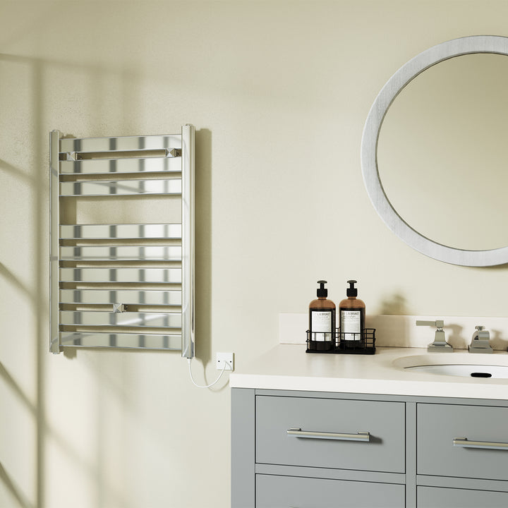 Capri - Chrome Electric Towel Rail H719mm x W500mm Straight 200w Standard