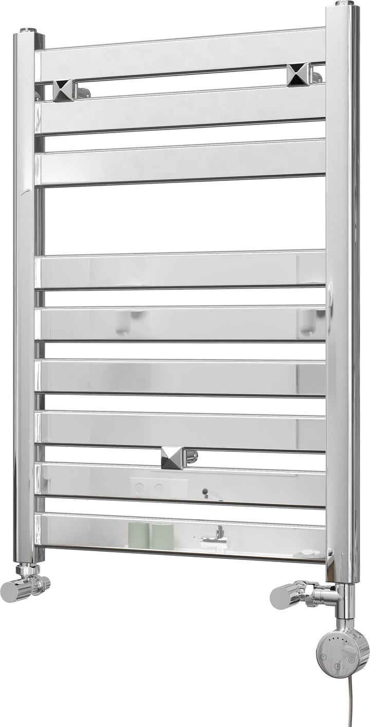 Capri - Chrome Dual Fuel Towel Rail H719mm x W500mm Thermostatic - Straight