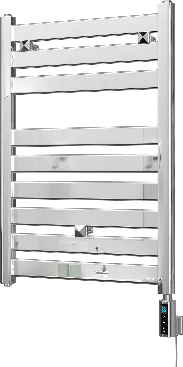 Capri - Chrome Electric Towel Rail H719mm x W500mm Straight 300w Thermostatic WIFI