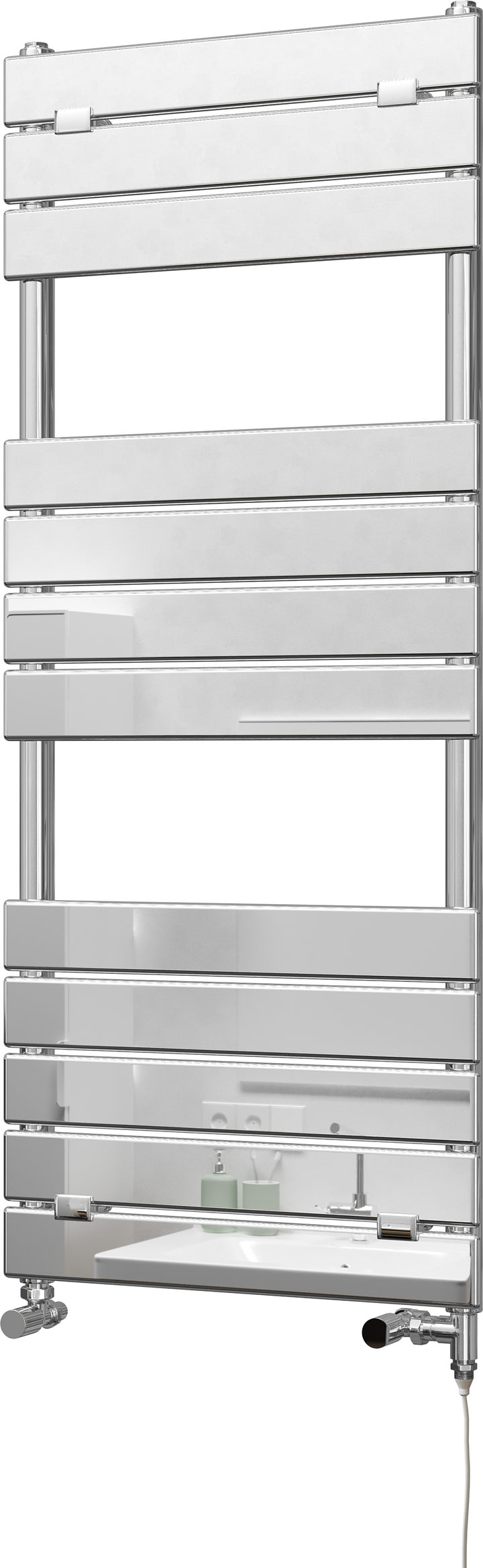 Egadi - Chrome Dual Fuel Towel Rail H1213mm x W500mm Standard - Straight