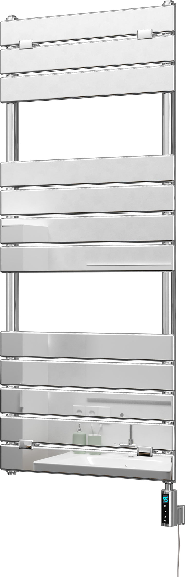 Egadi - Chrome Electric Towel Rail H1213mm x W500mm 300w Thermostatic WIFI