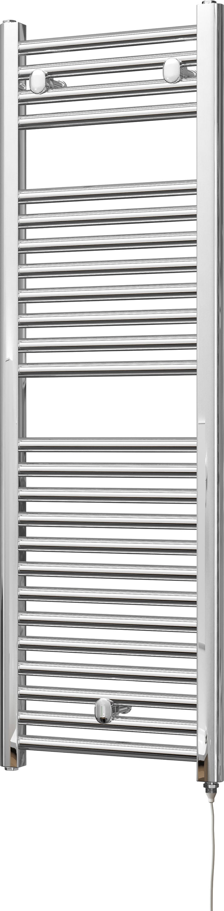 Roma - Chrome Electric Towel Rail H1230mm x W400mm Straight 300w Standard