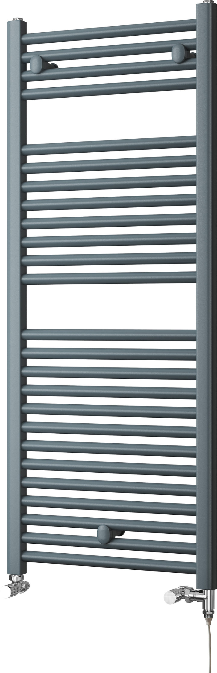 Roma - Anthracite Dual Fuel Towel Rail H1230mm x W500mm Standard - Straight