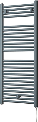 Roma - Anthracite Electric Towel Rail H1230mm x W500mm Straight 600w Standard