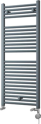 Roma - Anthracite Dual Fuel Towel Rail H1230mm x W500mm Thermostatic - Straight