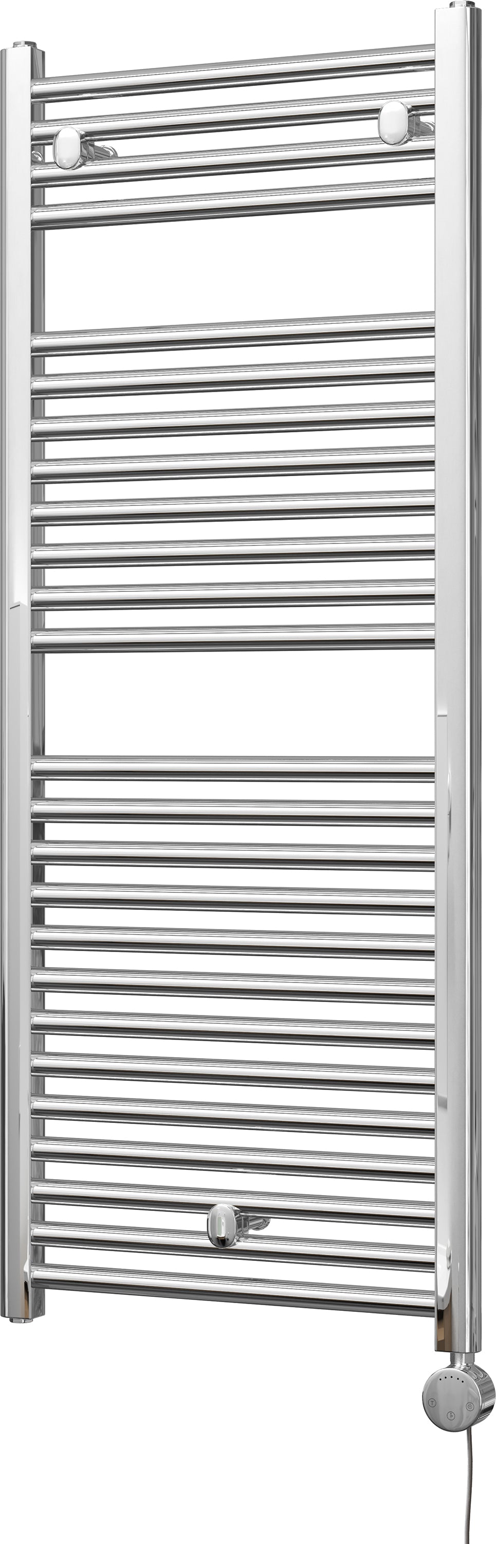 Roma - Chrome Electric Towel Rail H1230mm x W500mm Straight 300w Thermostatic