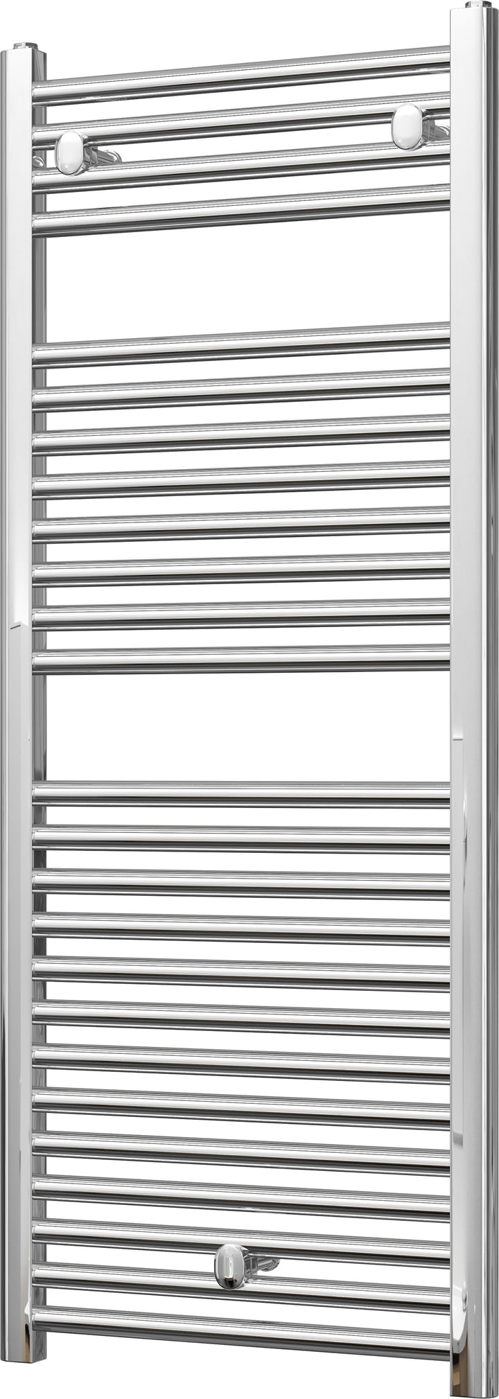 Roma - Chrome Heated Towel Rail - H1230mm x W500mm - Straight