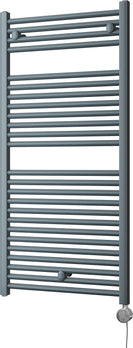 Roma - Anthracite Electric Towel Rail H1230mm x W600mm Straight 600w Thermostatic
