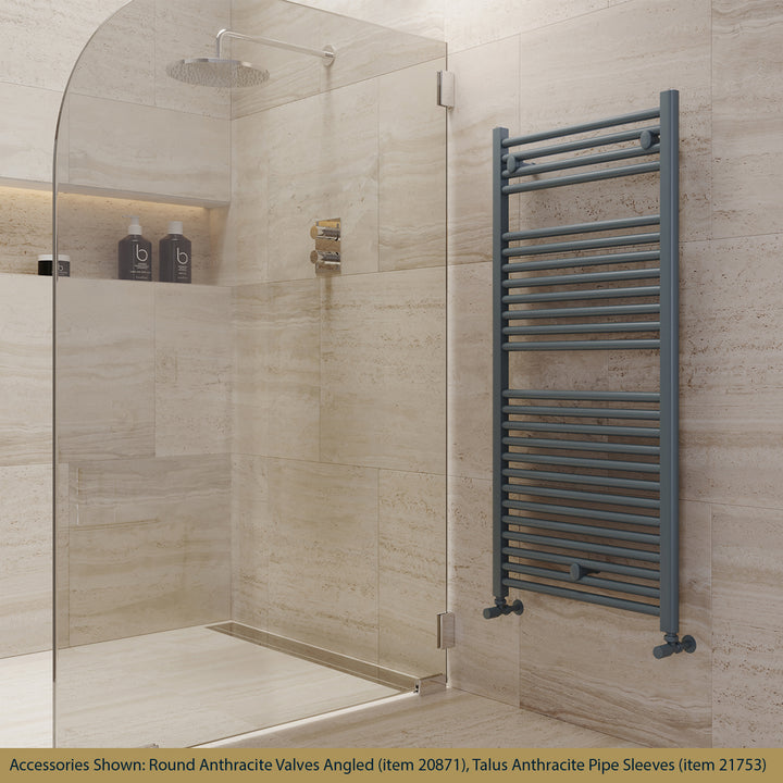 Roma - Anthracite Heated Towel Rail - H1230mm x W600mm - Straight