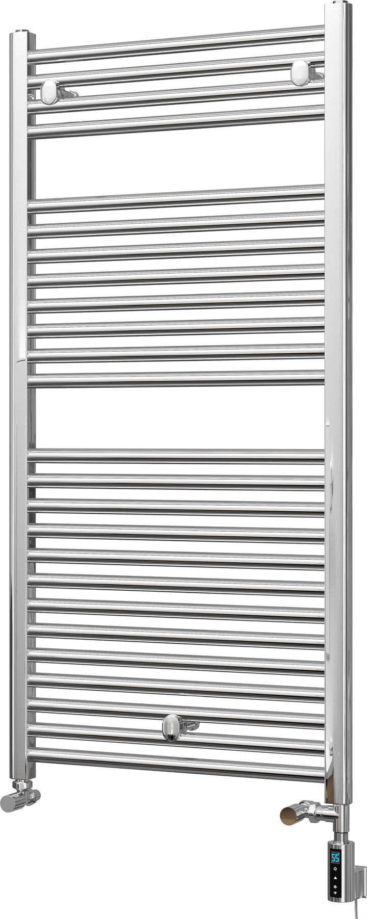 Roma - Chrome Dual Fuel Towel Rail H1230mm x W600mm Thermostatic WIFI - Straight