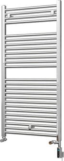 Roma - Chrome Dual Fuel Towel Rail H1230mm x W600mm Thermostatic WIFI - Straight
