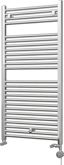 Roma - Chrome Dual Fuel Towel Rail H1230mm x W600mm Thermostatic - Straight