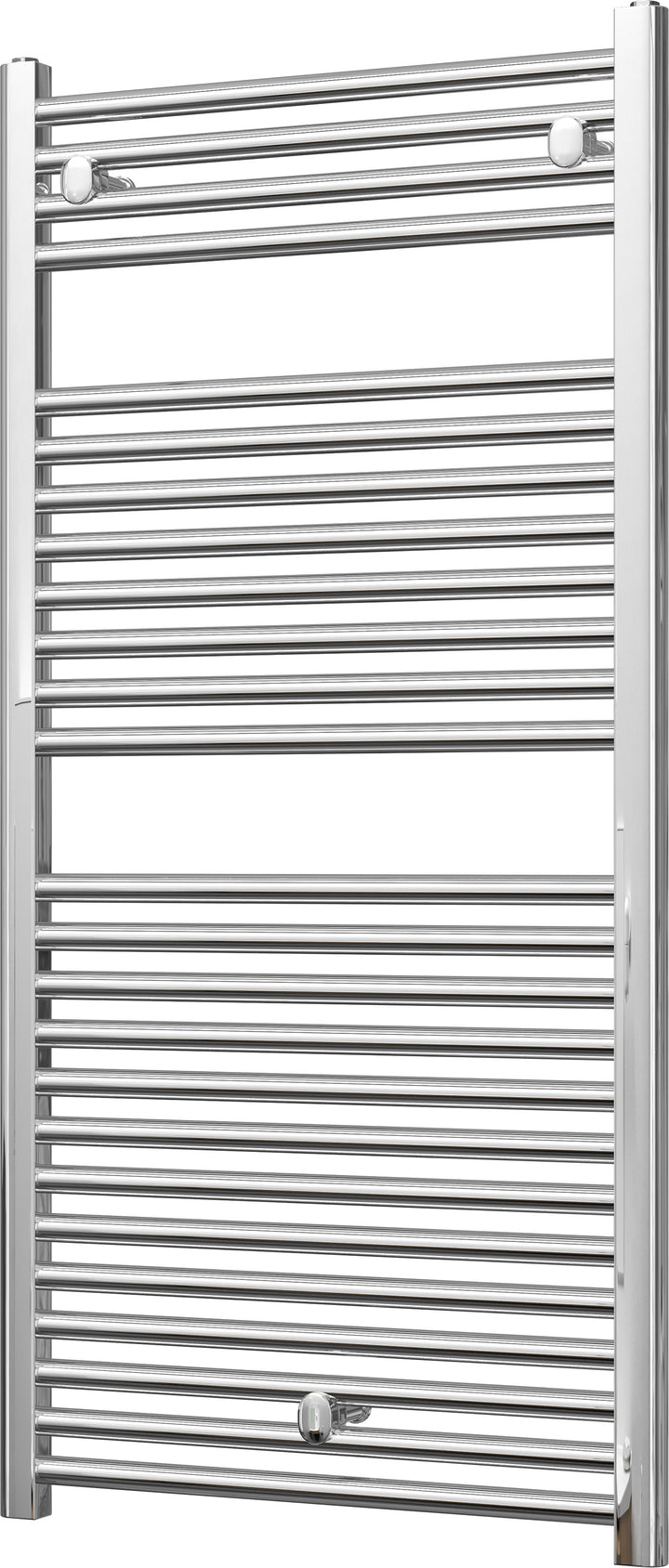 Roma - Chrome Heated Towel Rail - H1230mm x W600mm - Straight