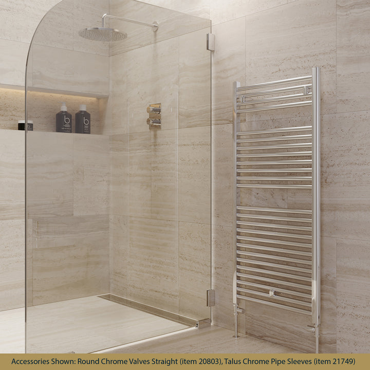 Roma - Chrome Heated Towel Rail - H1230mm x W600mm