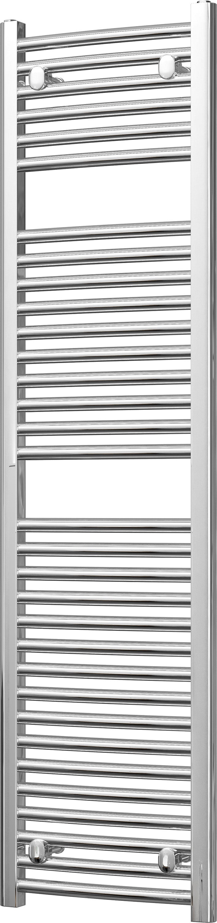 Roma - Chrome Heated Towel Rail - H1512mm x W400mm - Curved