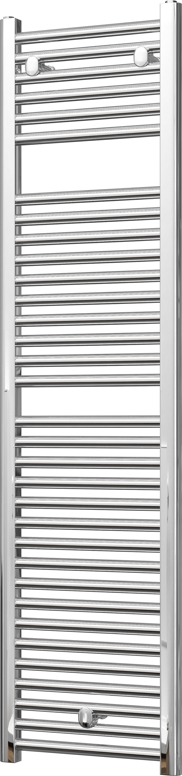 Roma - Chrome Heated Towel Rail - H1512mm x W400mm - Straight