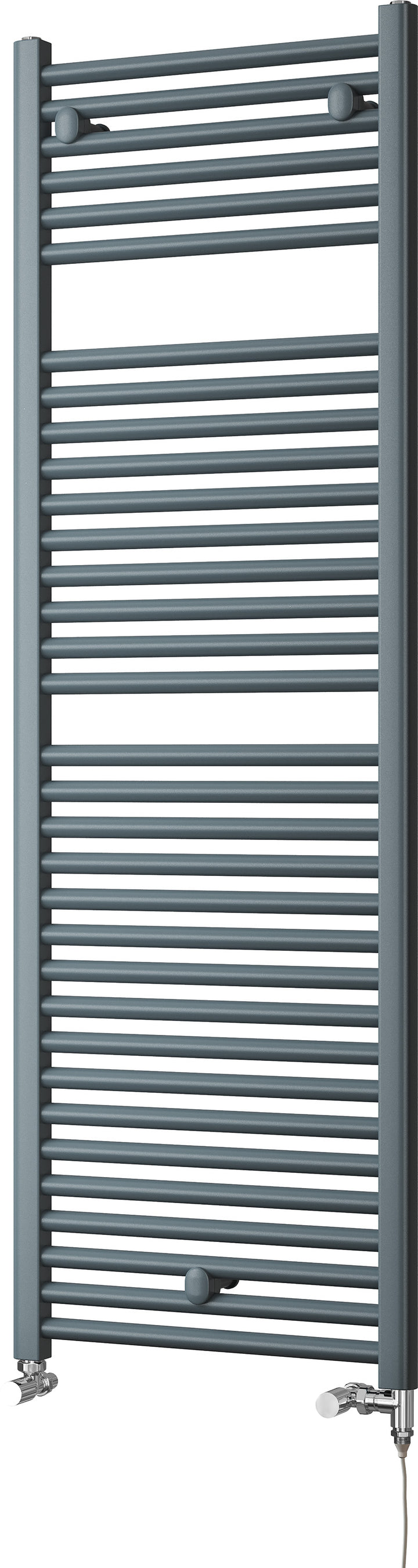 Roma - Anthracite Dual Fuel Towel Rail H1512mm x W500mm Standard - Straight