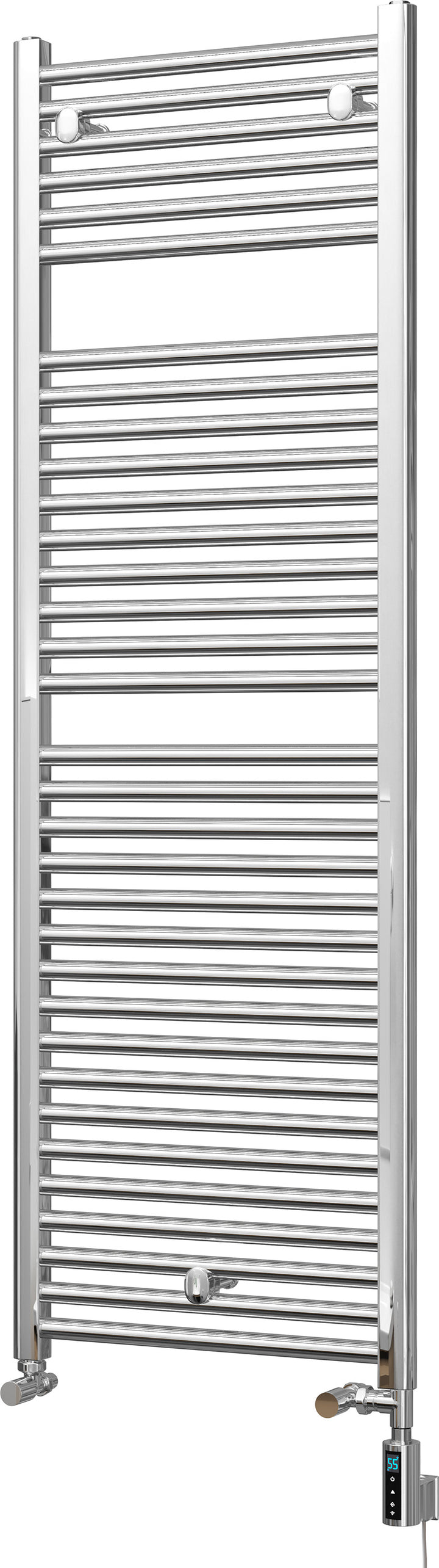 Roma - Chrome Dual Fuel Towel Rail H1512mm x W500mm Thermostatic WIFI - Straight