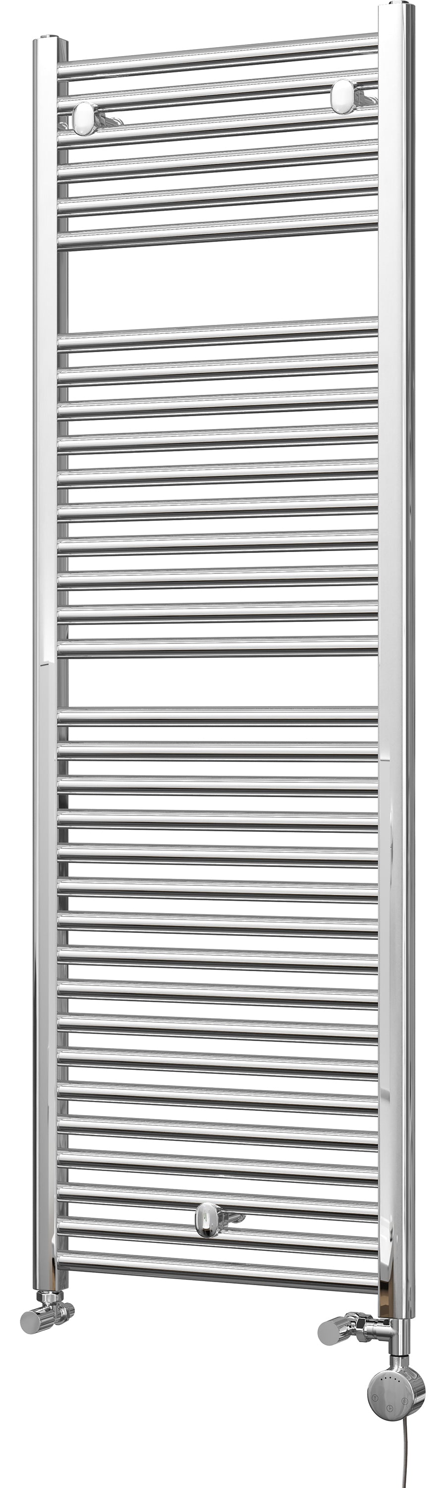Roma - Chrome Dual Fuel Towel Rail H1512mm x W500mm Thermostatic - Straight