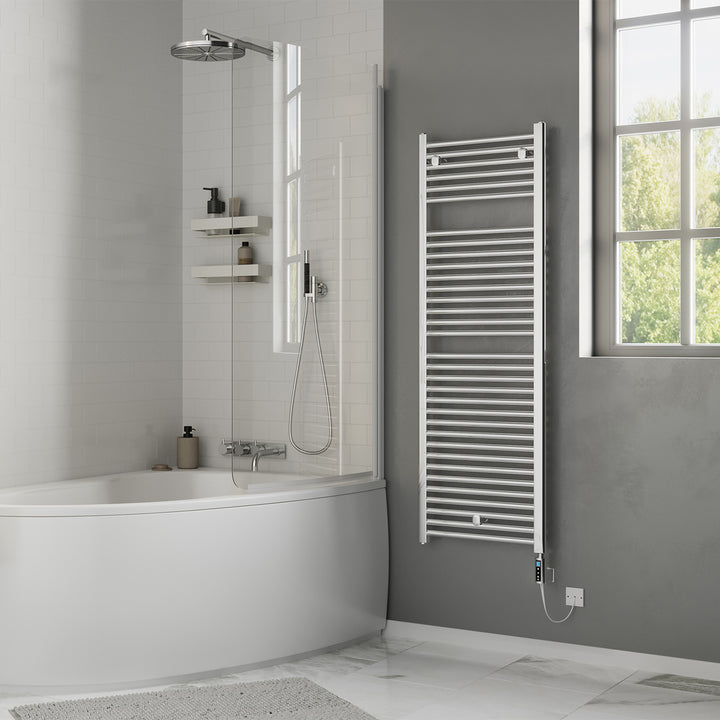 Roma - Chrome Electric Towel Rail H1512mm x W500mm Straight 600w Thermostatic WIFI