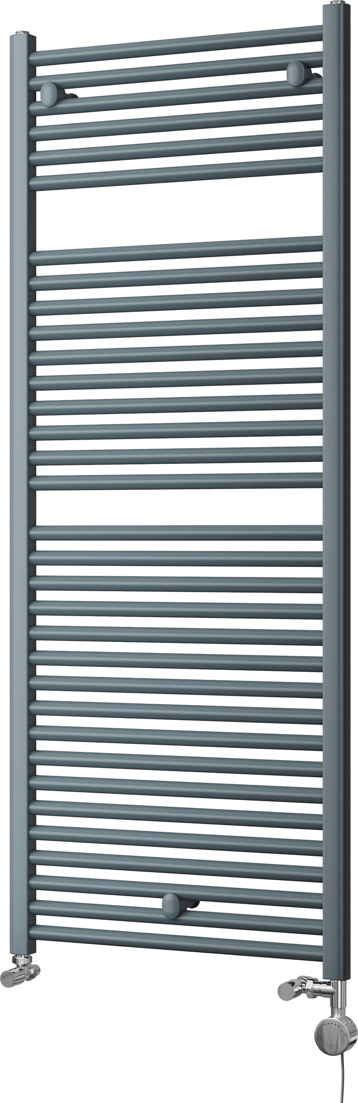 Roma - Anthracite Dual Fuel Towel Rail H1512mm x W600mm Thermostatic - Straight