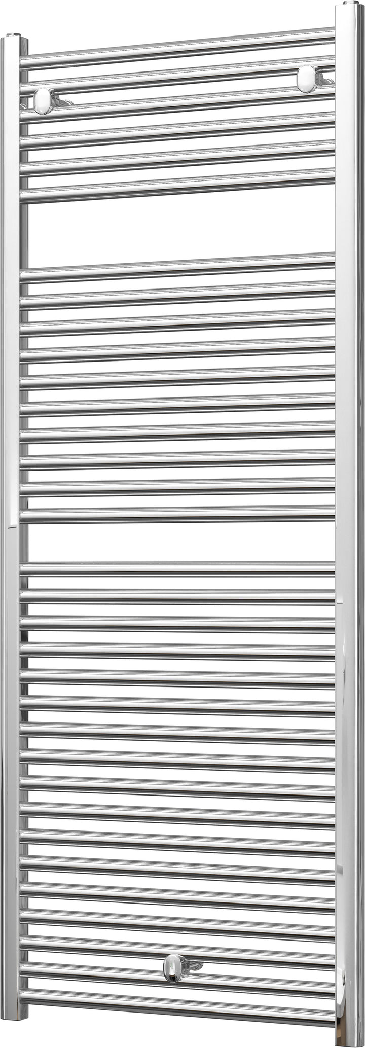 Roma - Chrome Heated Towel Rail - H1512mm x W600mm - Straight