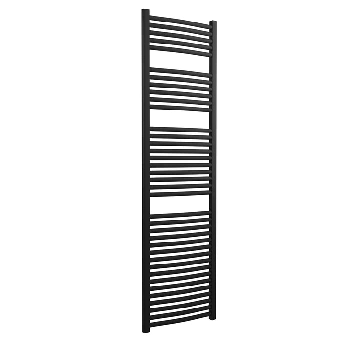 Roma - Black Heated Towel Rail - H1785mm x W500mm - Curved