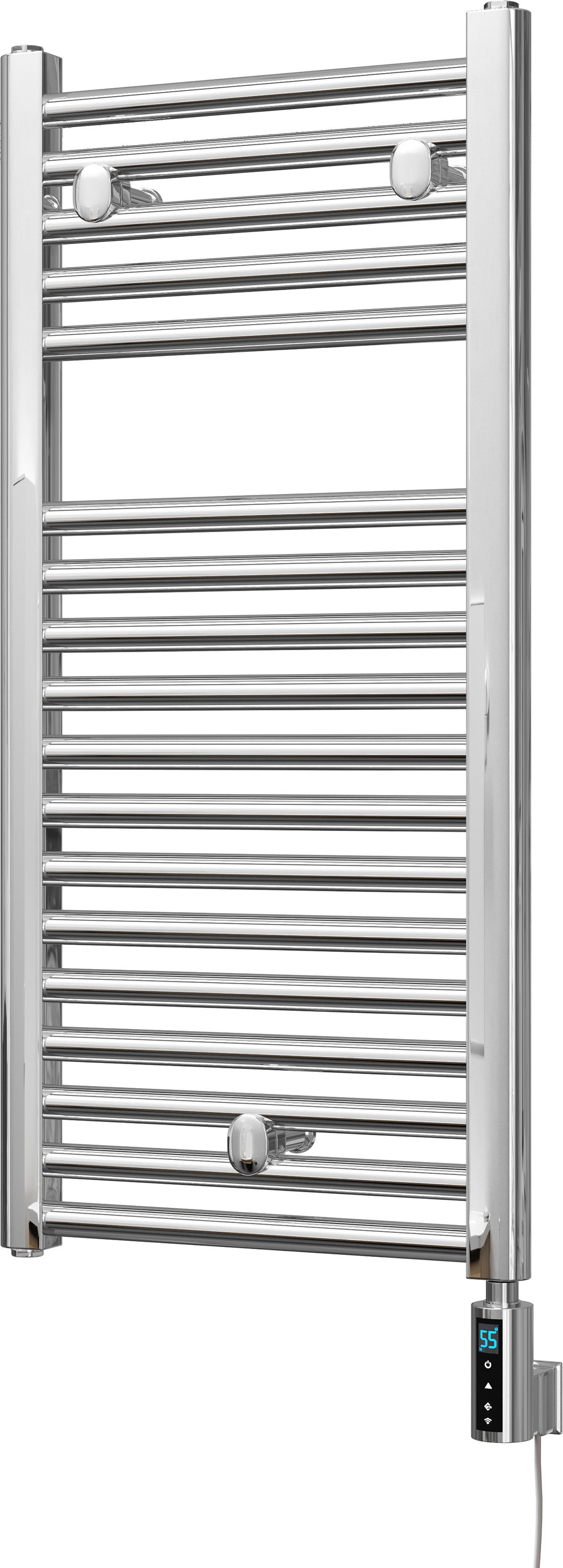 Roma - Chrome Electric Towel Rail H842mm x W400mm Straight 300w Thermostatic WIFI