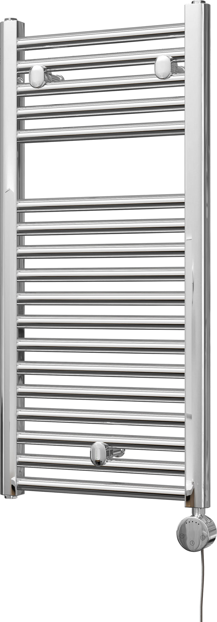 Roma - Chrome Electric Towel Rail H842mm x W400mm Straight 300w Thermostatic