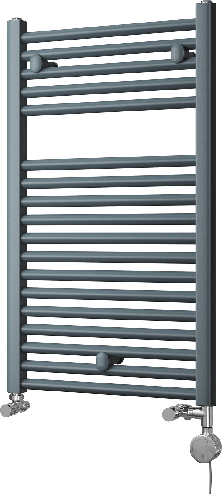 Roma - Anthracite Dual Fuel Towel Rail H842mm x W500mm Thermostatic - Straight