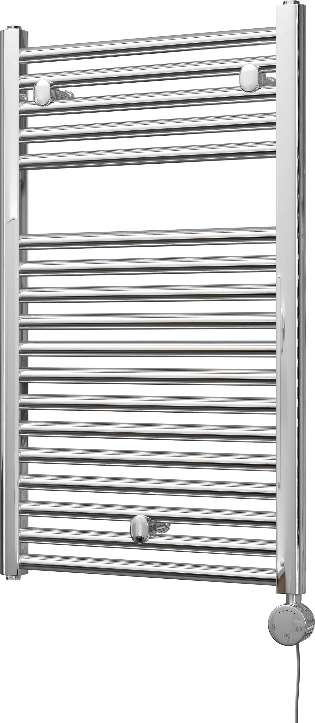 Roma - Chrome Electric Towel Rail H842mm x W500mm Straight 300w Thermostatic