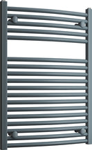 Roma - Anthracite Heated Towel Rail - H840mm x W600mm - Curved