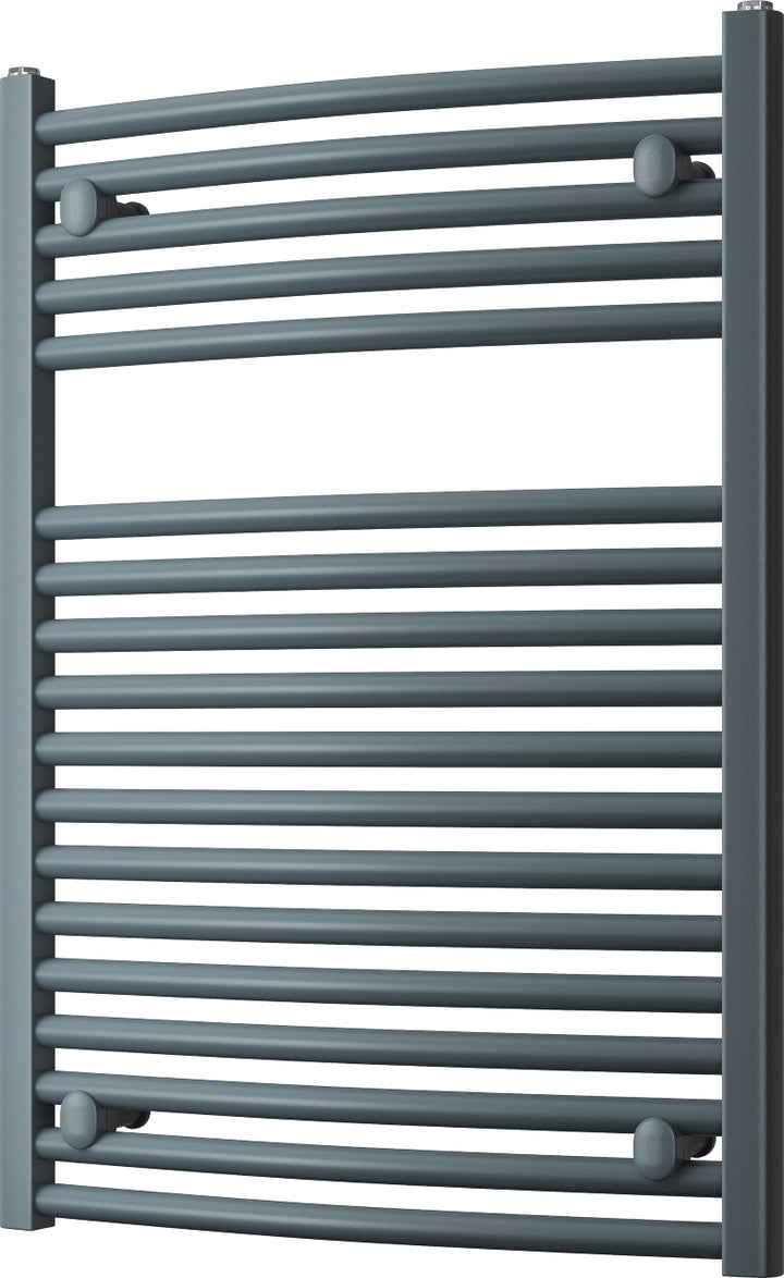 Roma - Anthracite Heated Towel Rail - H842mm x W600mm - Curved