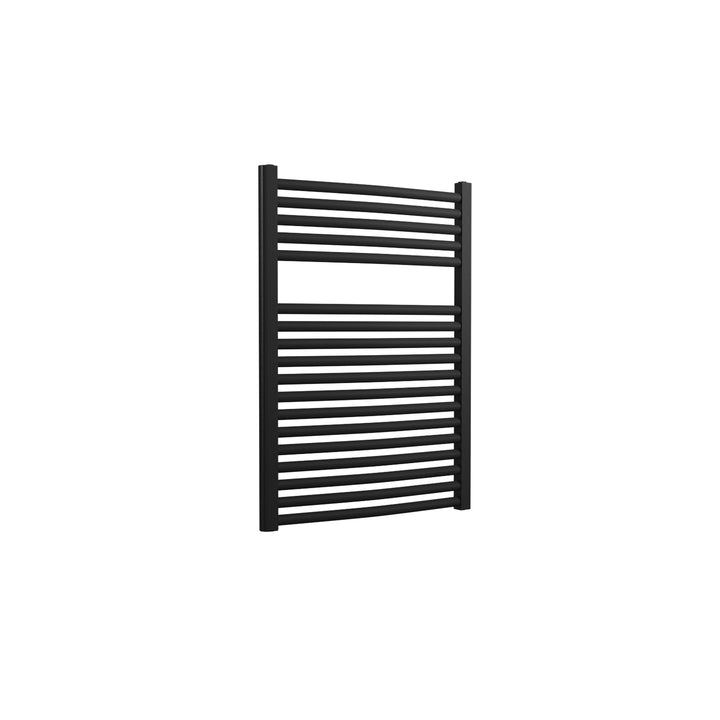 Roma - Black Heated Towel Rail - H840mm x W600mm - Curved