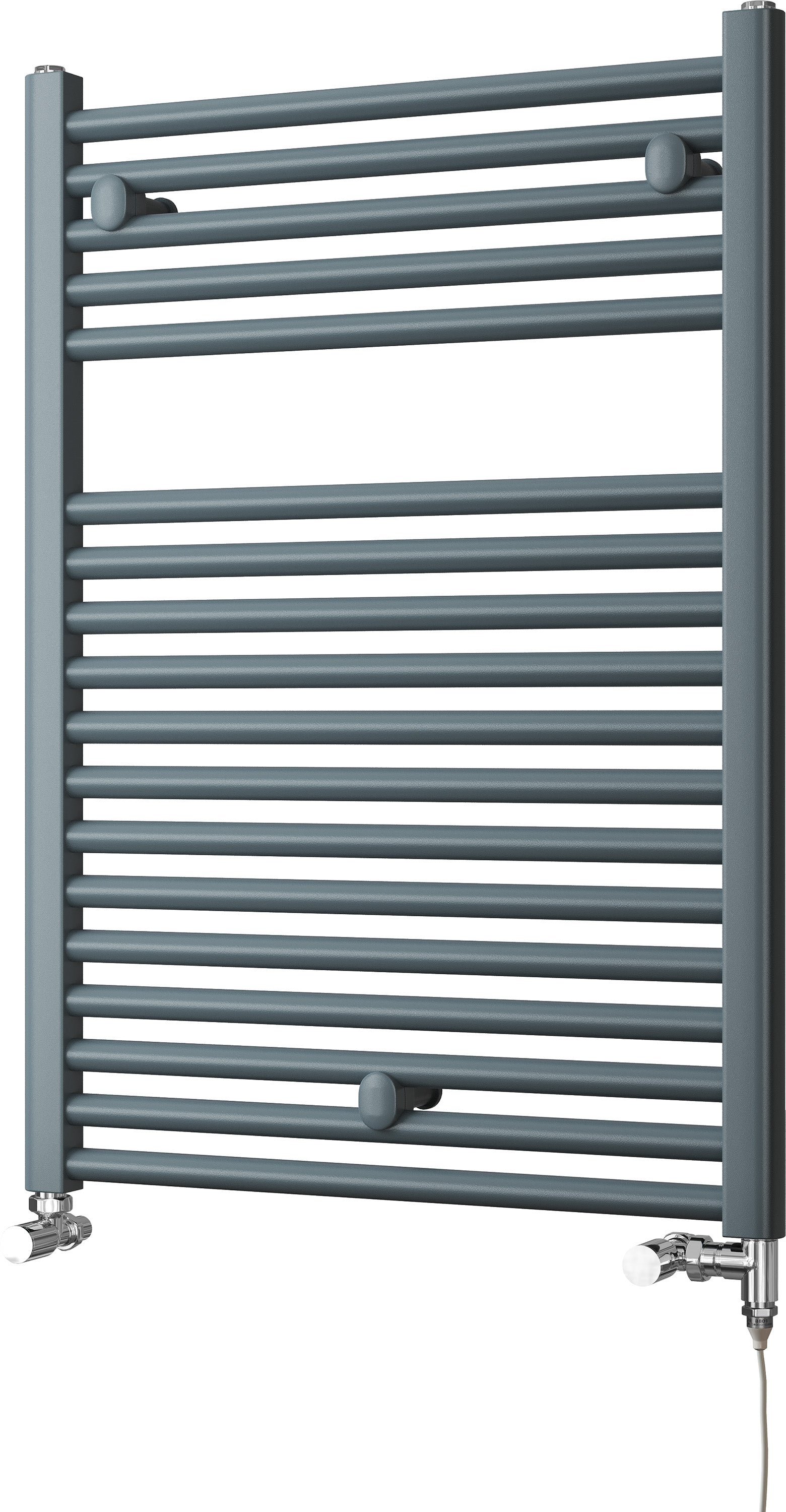 Roma - Anthracite Dual Fuel Towel Rail H842mm x W600mm Standard - Straight